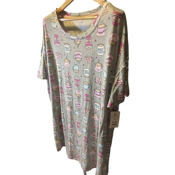 Secret Treasures NWT Coffee Themed Short Sleeved Nightgown Sz 2X - Picture 3 of 8